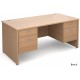 Maestro Panel End Straight Desk with 2 x Pedestals